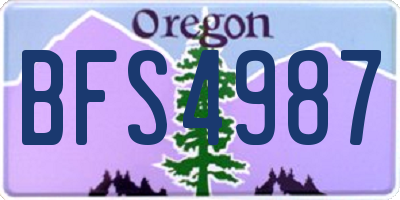 OR license plate BFS4987