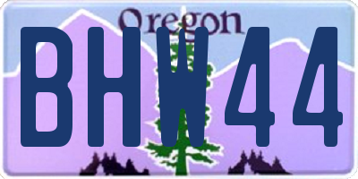 OR license plate BHW44