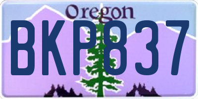 OR license plate BKP837