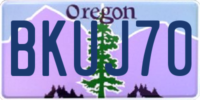 OR license plate BKUJ70