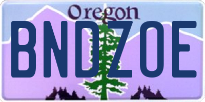 OR license plate BNDZOE