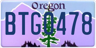 OR license plate BTG0478