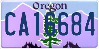 OR license plate CA16684