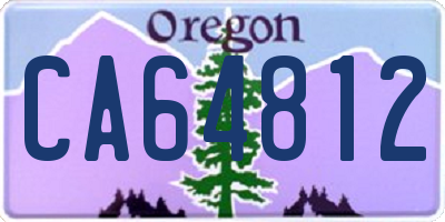 OR license plate CA64812