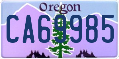 OR license plate CA69985