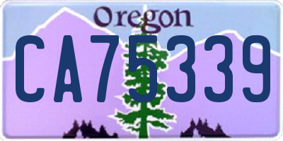 OR license plate CA75339