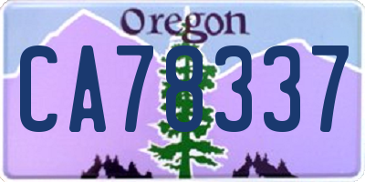 OR license plate CA78337