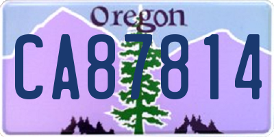 OR license plate CA87814