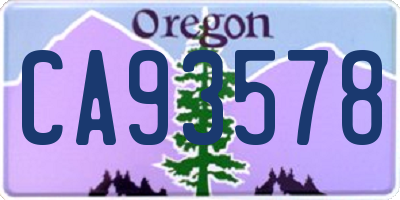 OR license plate CA93578