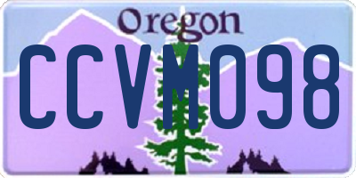 OR license plate CCVM098