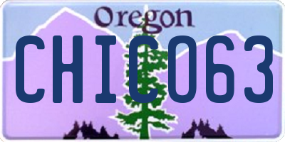 OR license plate CHICO63