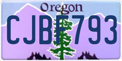 OR license plate CJBF793