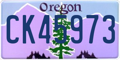 OR license plate CK45973