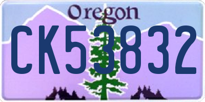 OR license plate CK53832