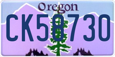 OR license plate CK58730