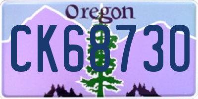 OR license plate CK68730