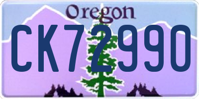 OR license plate CK72990