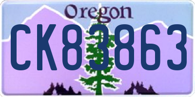 OR license plate CK83863