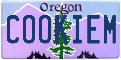 OR license plate COOKIEM