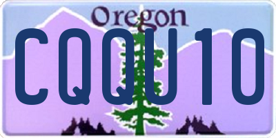 OR license plate CQQU10