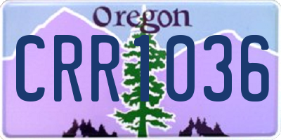 OR license plate CRR1036