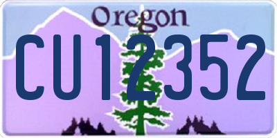 OR license plate CU12352