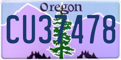 OR license plate CU37478