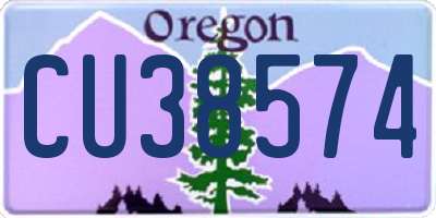 OR license plate CU38574