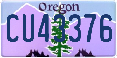 OR license plate CU43376