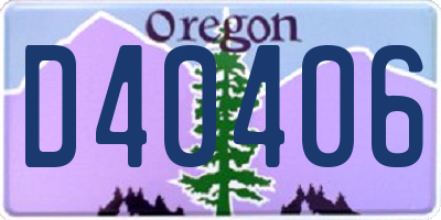 OR license plate D40406