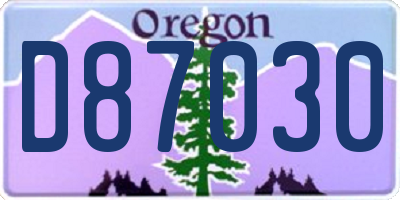 OR license plate D87030