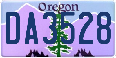 OR license plate DA3528