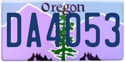 OR license plate DA4053