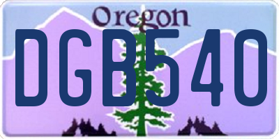 OR license plate DGB540