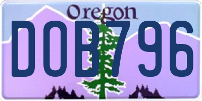 OR license plate DOB796