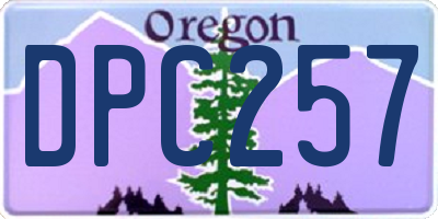 OR license plate DPC257
