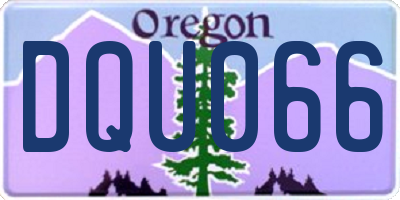 OR license plate DQU066