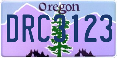 OR license plate DRC3123