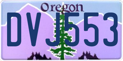 OR license plate DVJ553