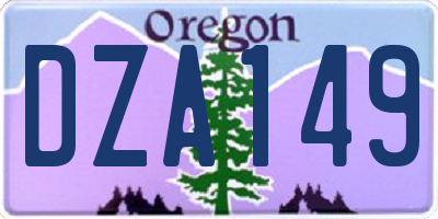 OR license plate DZA149