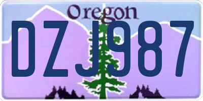 OR license plate DZJ987