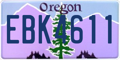 OR license plate EBK4611