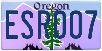 OR license plate ESR007