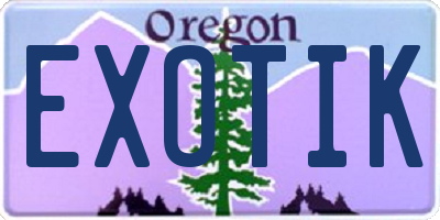 OR license plate EXOTIK