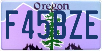 OR license plate F45BZE