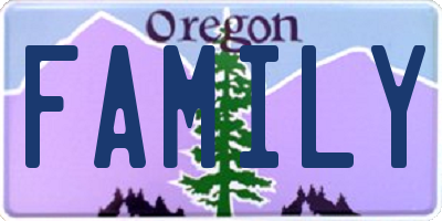 OR license plate FAMILY