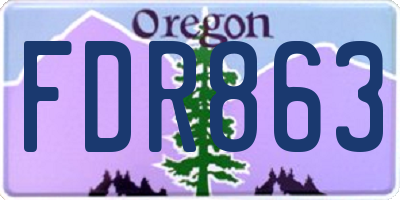 OR license plate FDR863