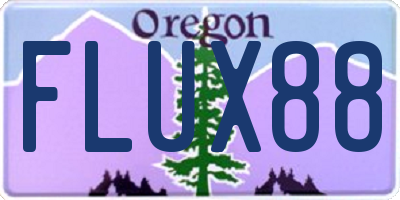 OR license plate FLUX88