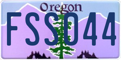 OR license plate FSS044