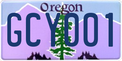 OR license plate GCY001